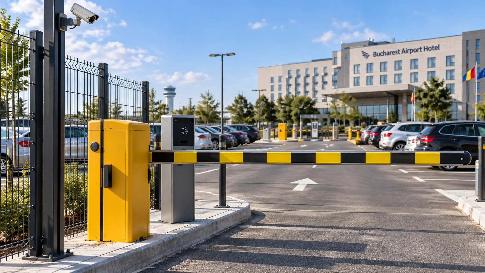 Bariera de acces și camere CCTV la Bucharest Airport Parking
