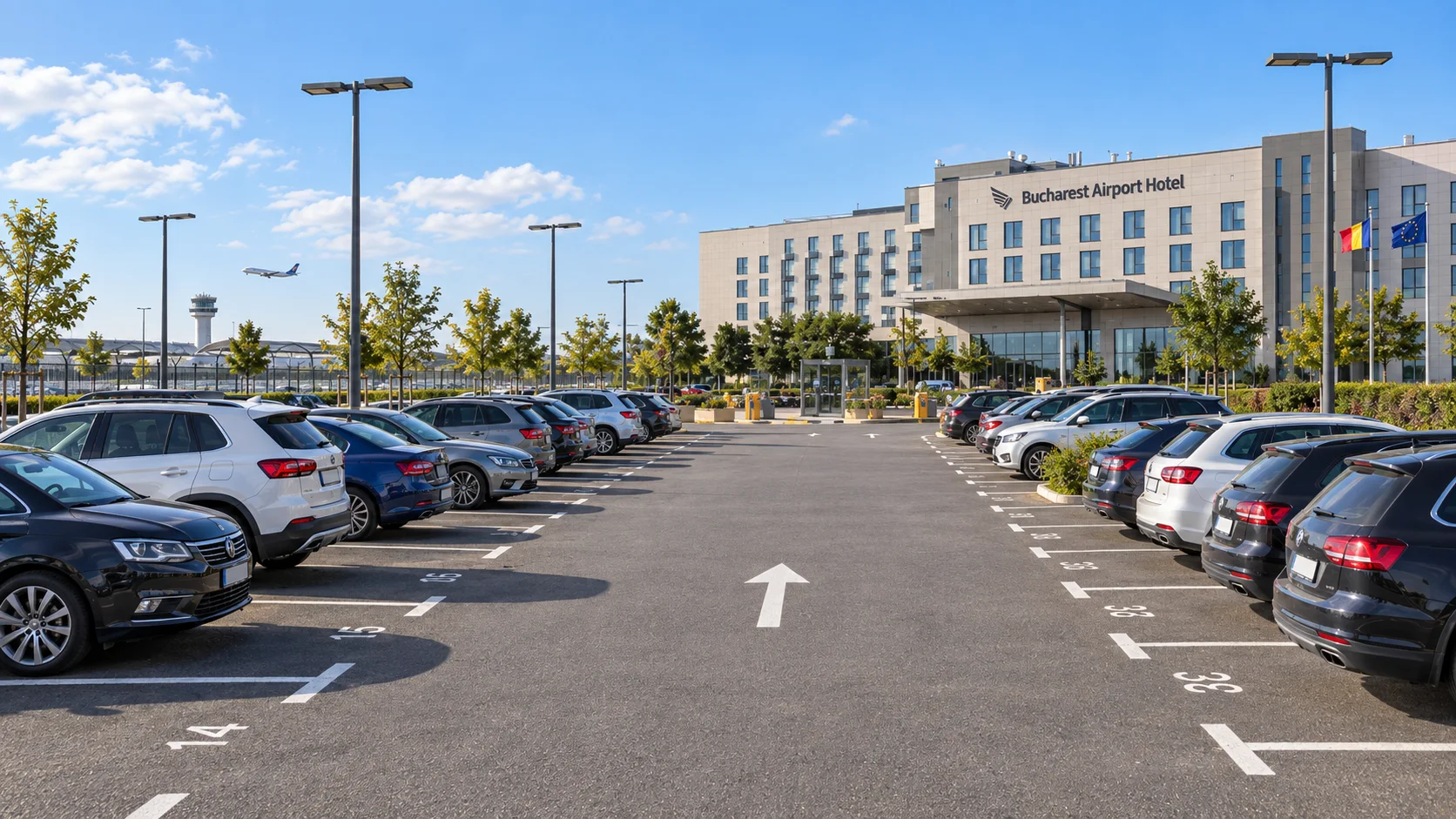 Parcare aeroport Otopeni în aer liber lângă Bucharest Airport Hotel